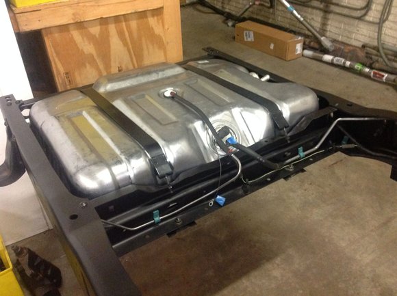 Restored fuel tank and mounting components